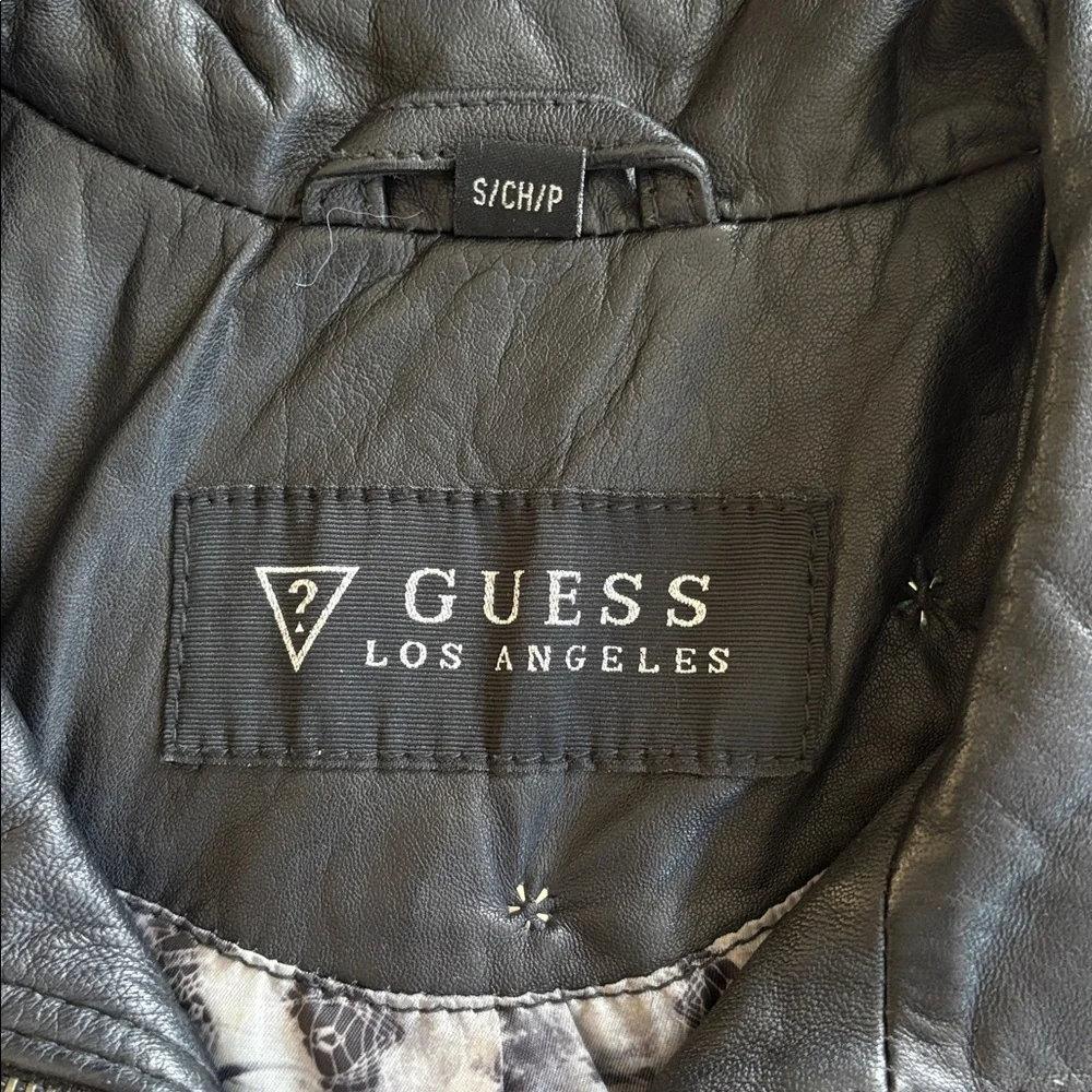 Guess Women's Leather Jacket moon and stars small GUC - Picture 3 of 6